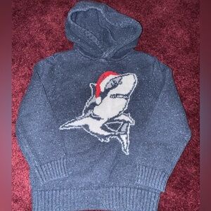 Gymboree hoodie sweater Christmas shark Santa youth boys 5-6